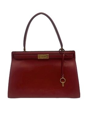 Tory Burch Lee Radziwill Red Leather Top-Handle Women's Bag with Gold Hardware
